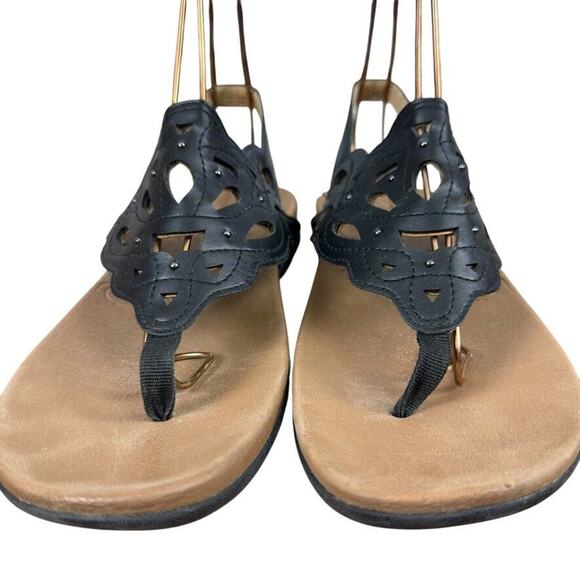 Rockport Ridge Sling Slingback Thongs Sandals Black Womens Shoes Studded sz 9 - Picture 7 of 16